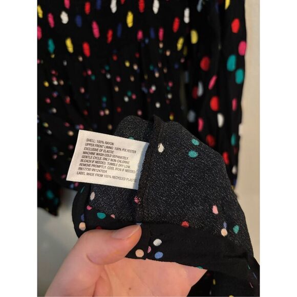 Rixo for Target Polkadot Swing Dress SZ 8 Retro Puff Sleeve Sweetheart Neckline - Picture 9 of 11